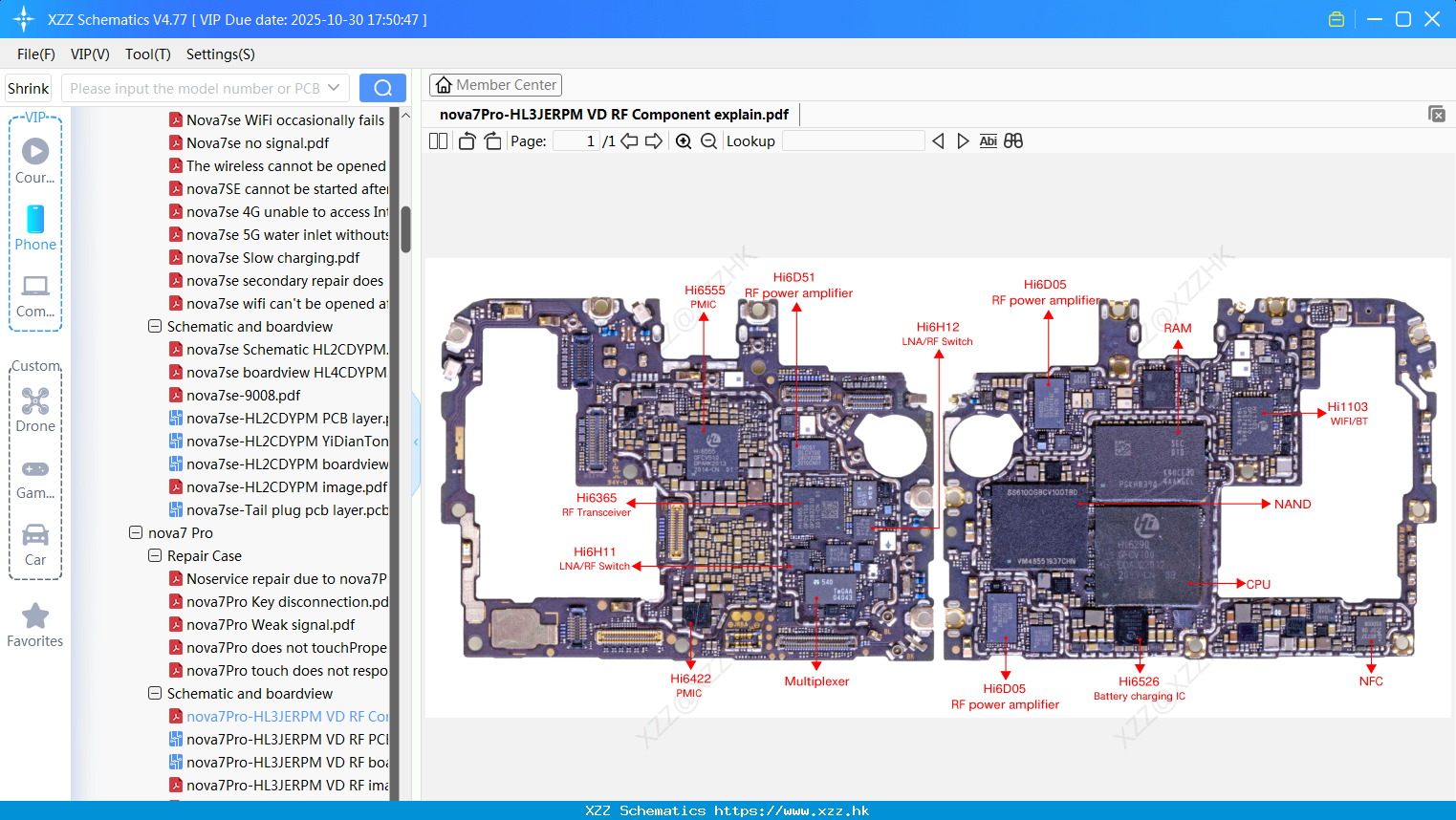 Huawei Nova7Pro-HL3JERPM VD RF Component Explain